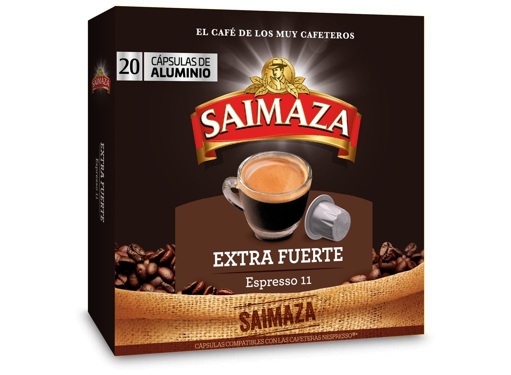 Cafe capsulas extra fuerte Saimaza p20 104g