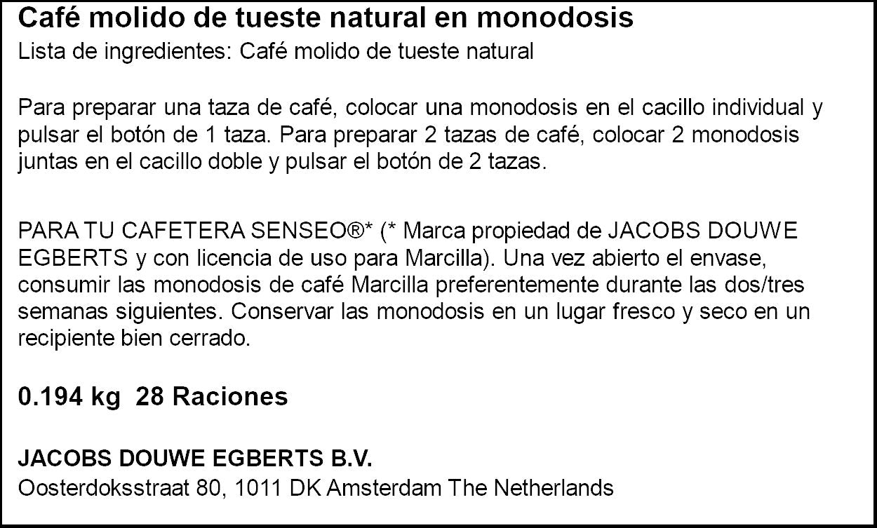 Café cápsula fuerte Marcilla p28 194g