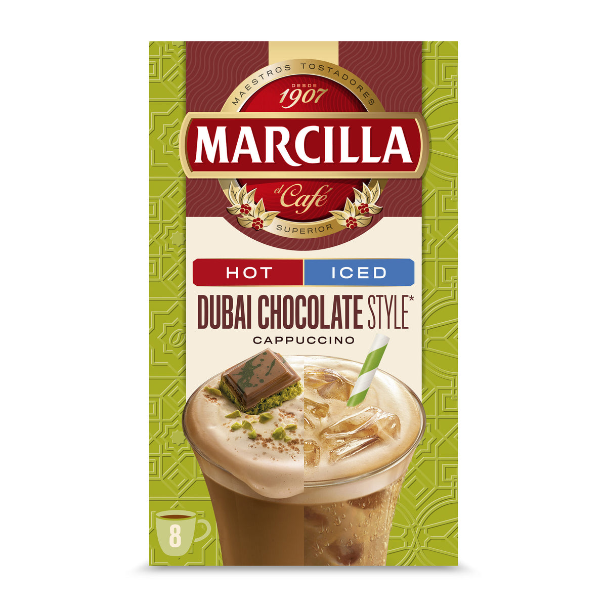 Cafe soluble capuccino choco dubai Marcilla p8 142g