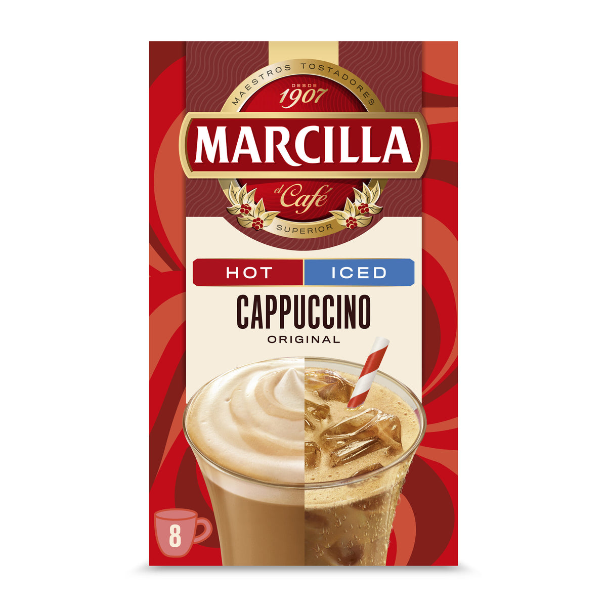 Cafe soluble capuccino original Marcilla p8 142g