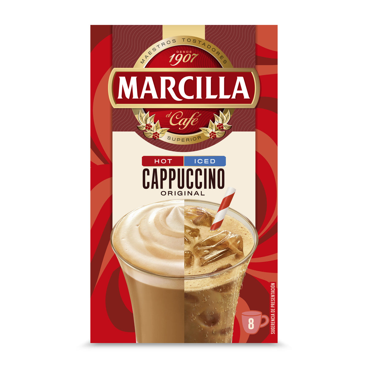 Cafe soluble capuccino original Marcilla p8 142g