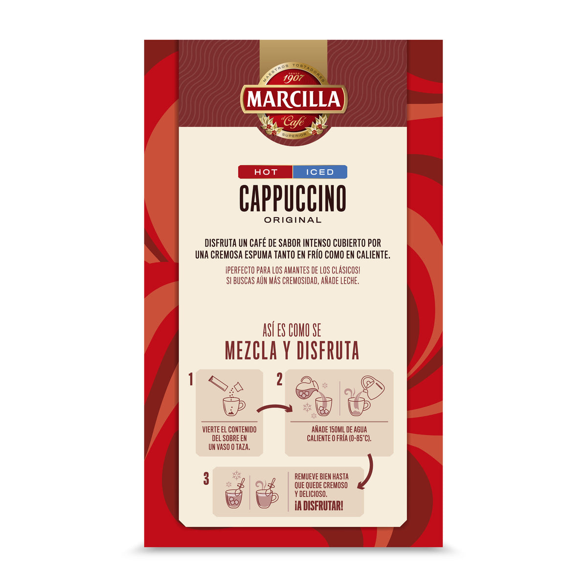 Cafe soluble capuccino original Marcilla p8 142g