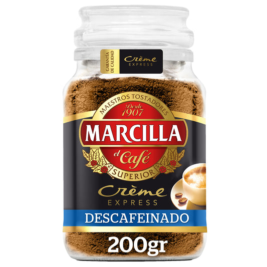 Café soluble descafeinado creme express Marcilla 200g La Despensa