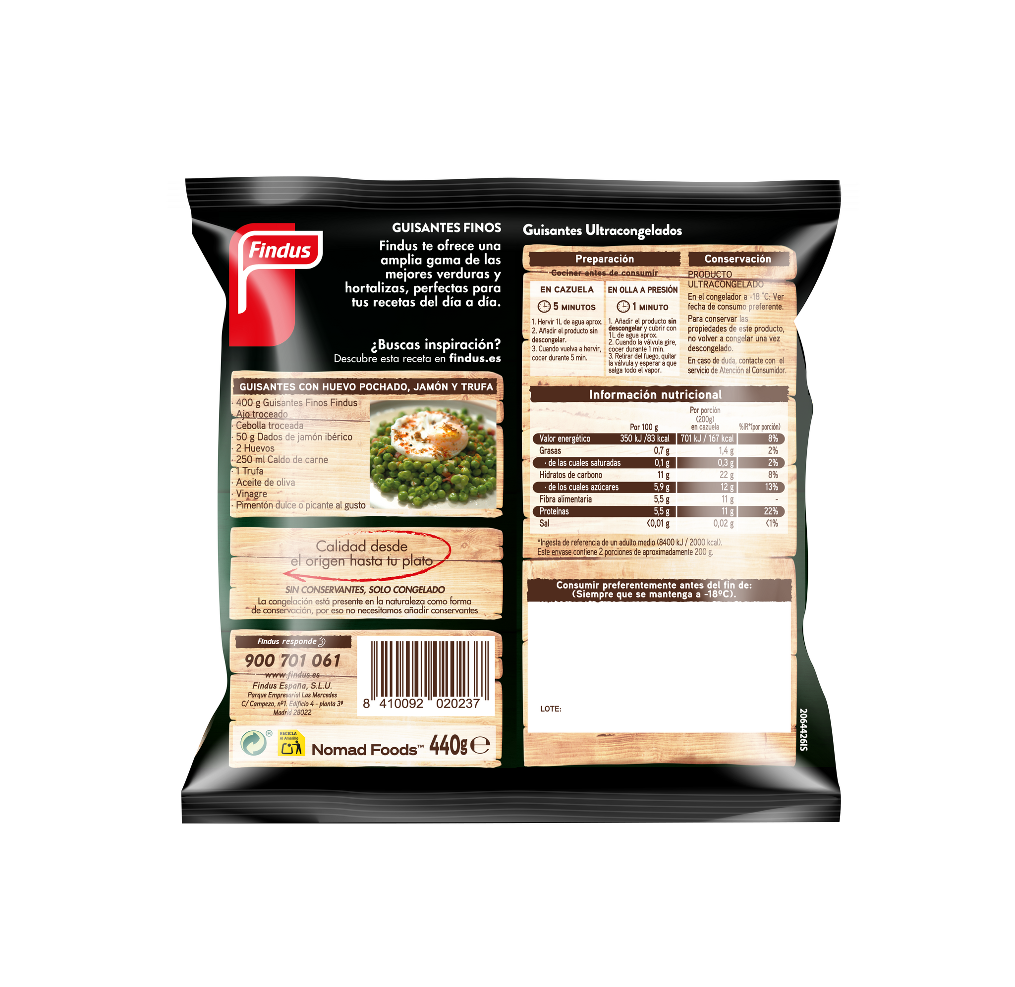 Guisantes finos Findus 400g