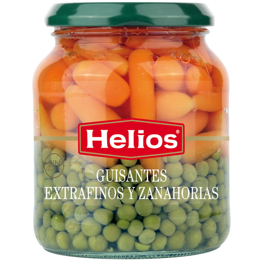 Guisante y zanahoria cristal Helios 220g escurr La Despensa