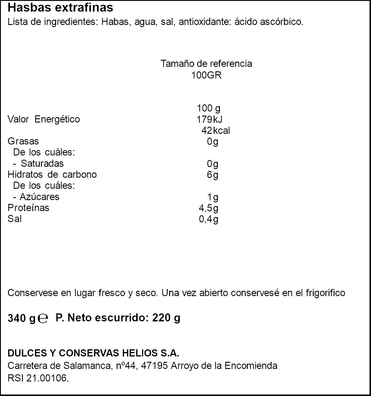 Habita extrafina cristal Helios 220g escurr