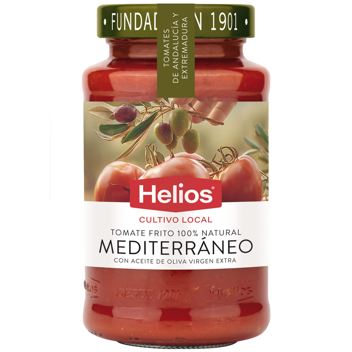 Tomate frito mediterráneo cristal Helios 560g