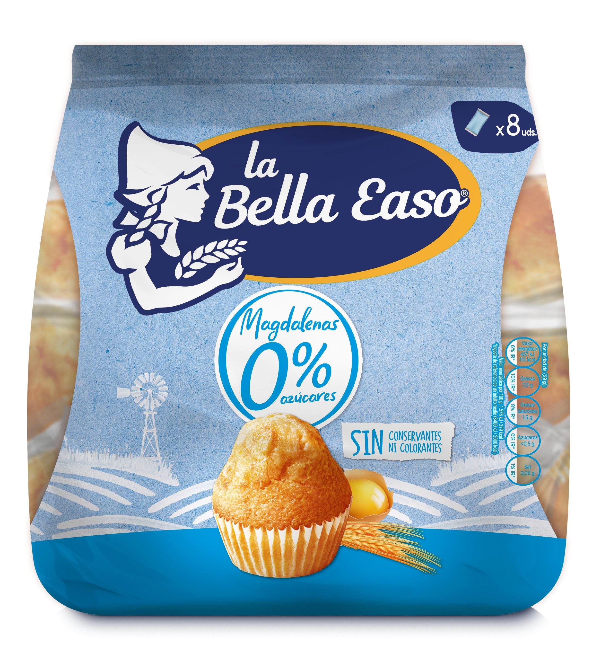 Magdalenas 0% azucar Bella easo