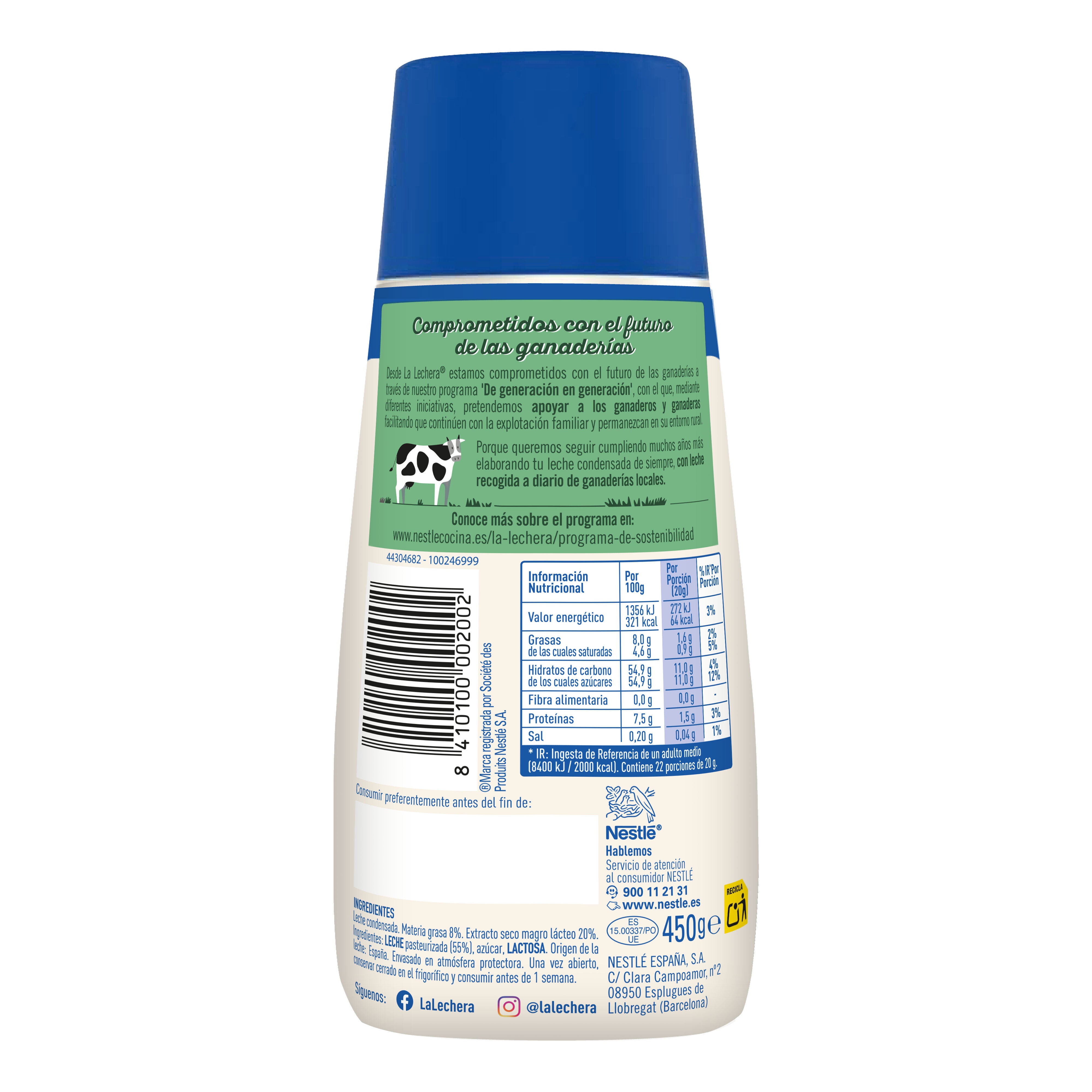 Leche condensada sirve fácil La lechera 450g