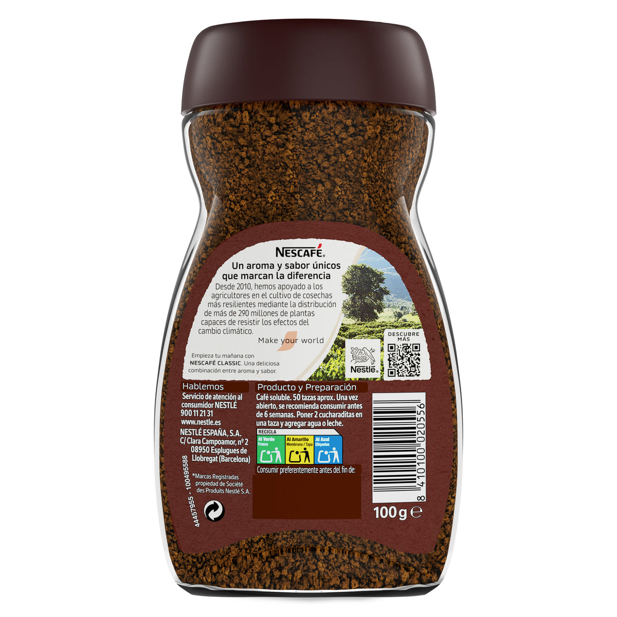 Café soluble natural Nescafe 100g