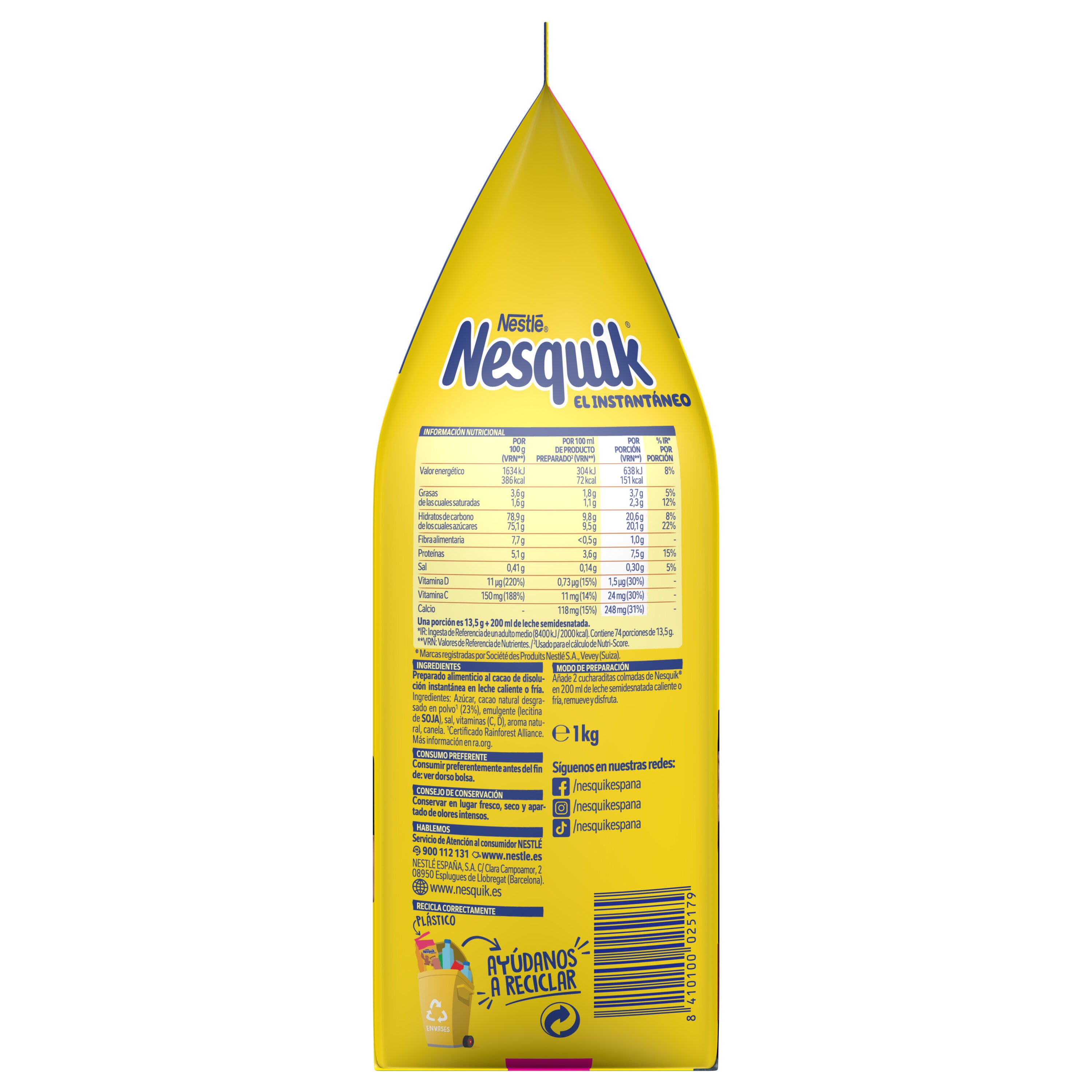 Cacao soluble bolsa Nesquik 1kg