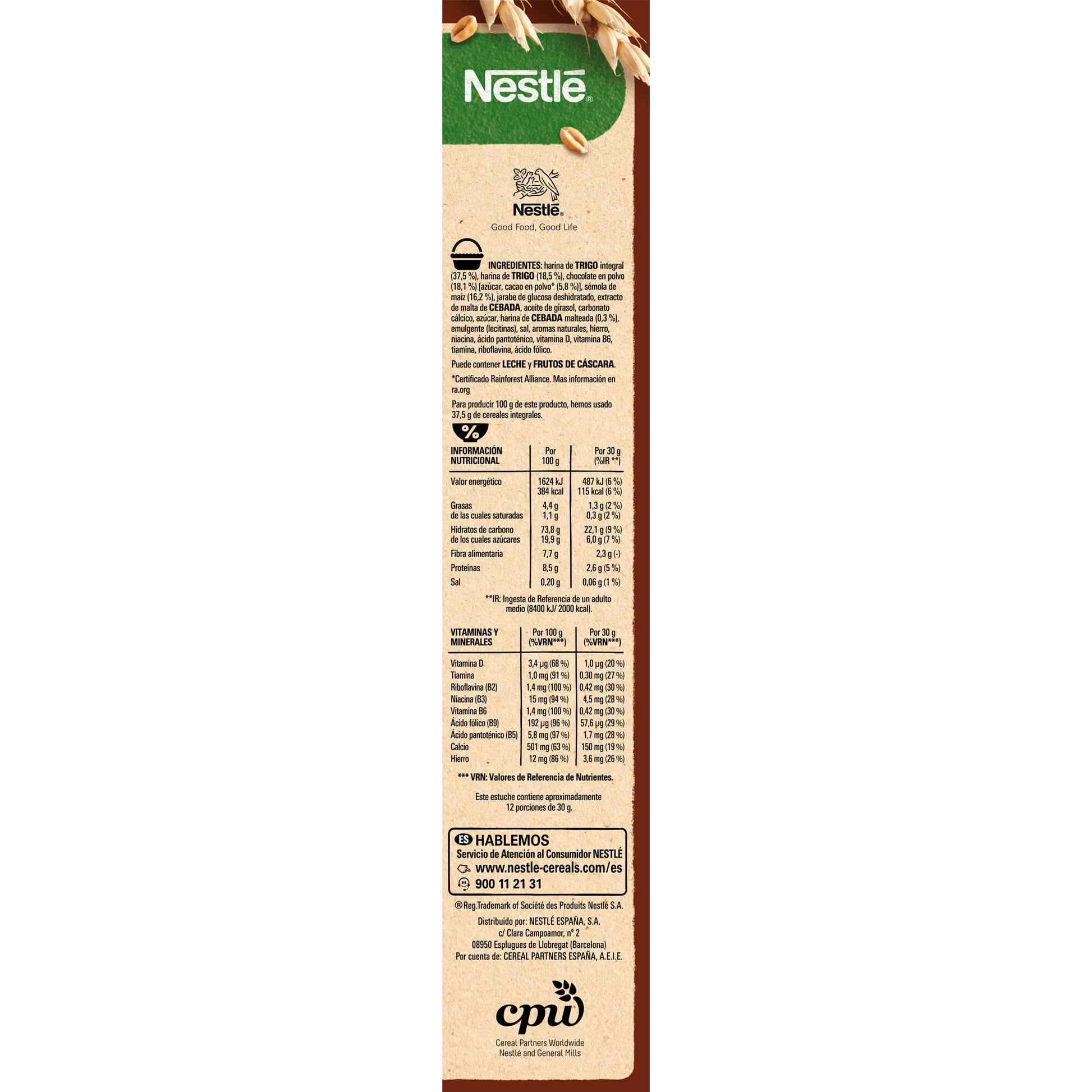 Cereales trigo cacao chocapic Nestle 375g