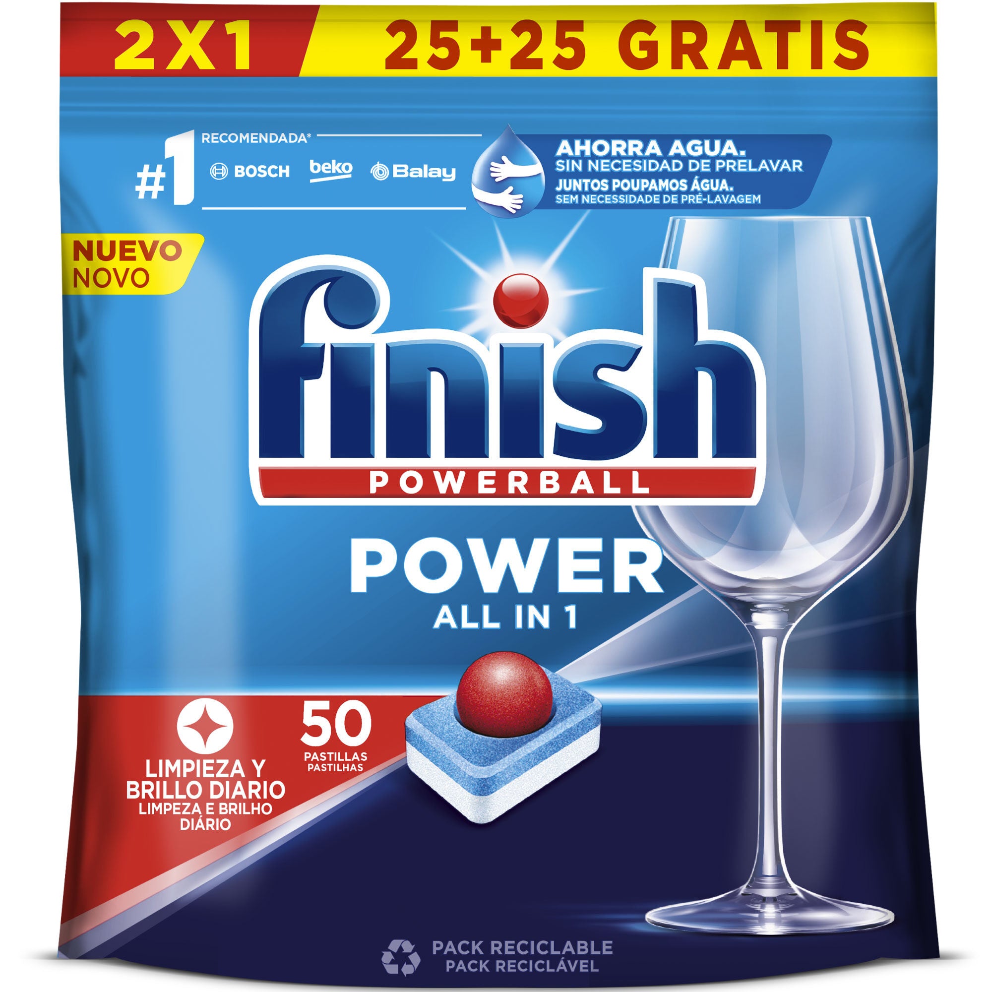 Lavavajilla máquina pastillas Finish  25+25 gratis