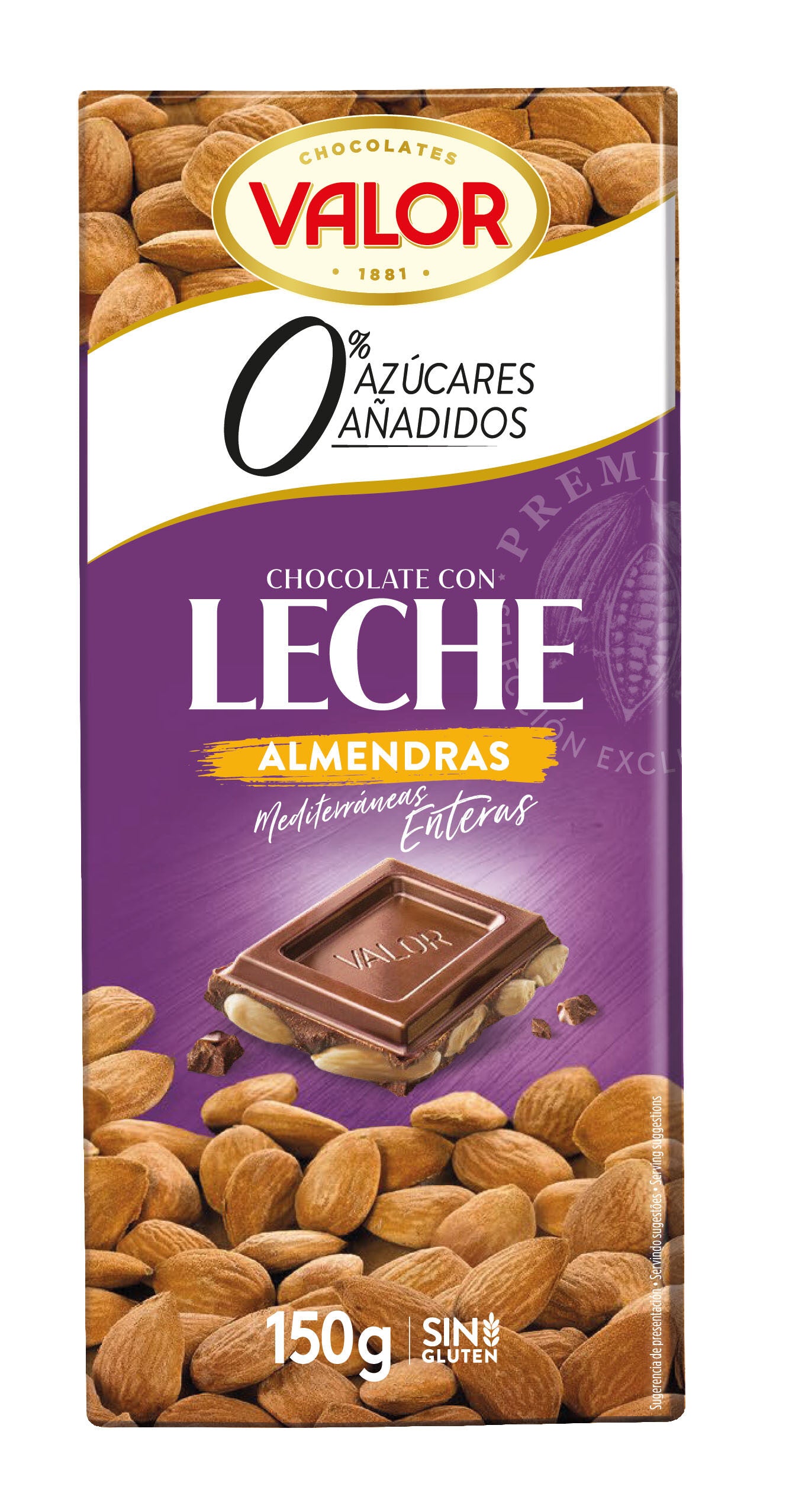 Chocolate s/a leche con almendra Valor 150g