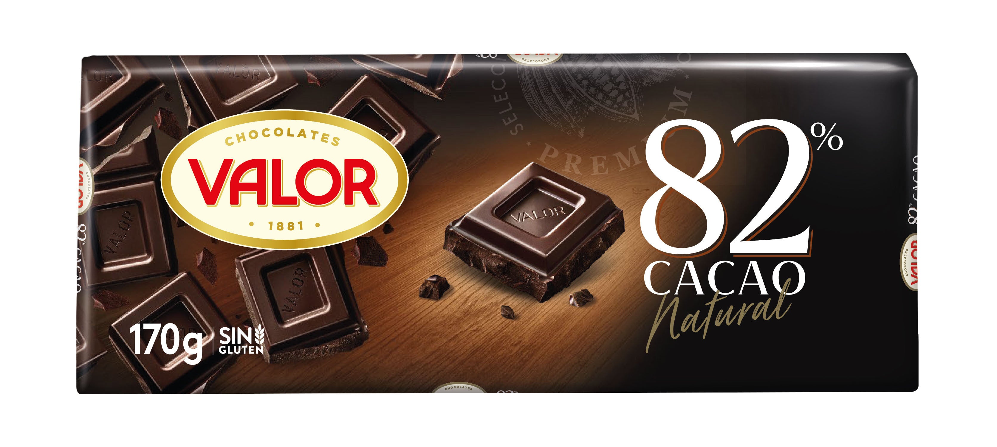 Chocolate negro 82% Valor 170g
