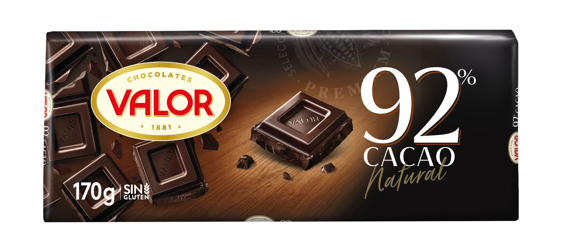 Chocolate negro 92% Valor 170g