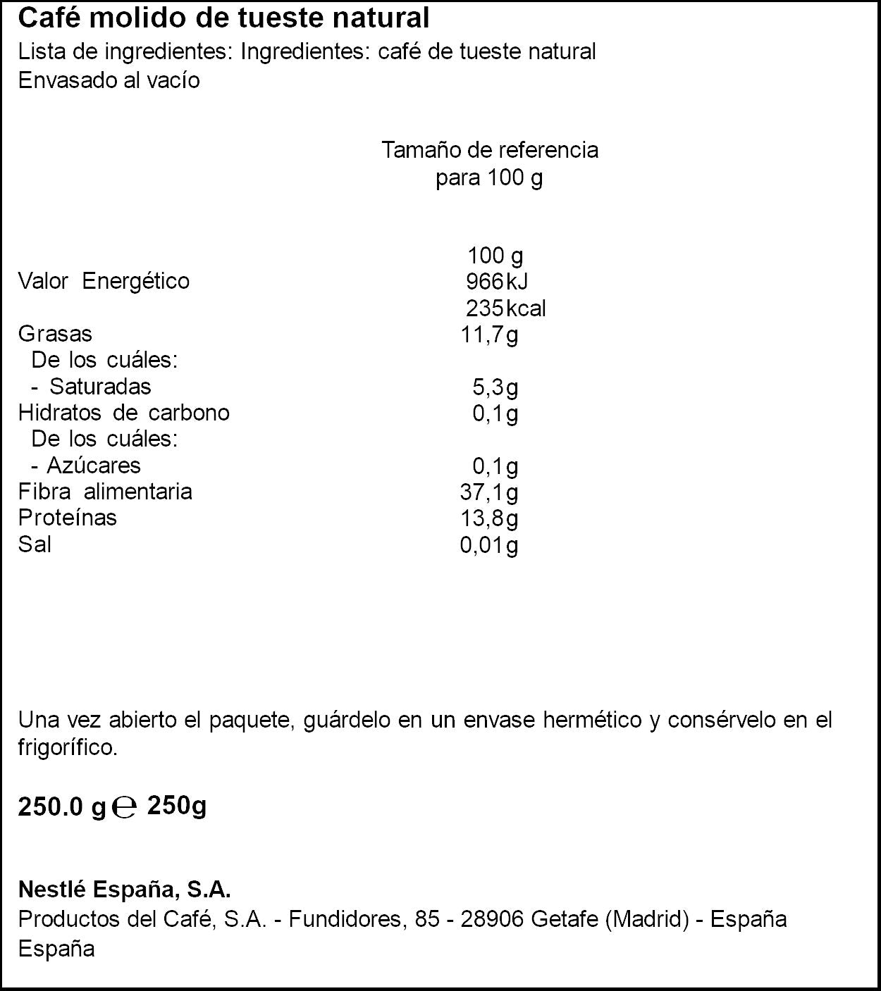 Cafe molido natural la Estrella 250g