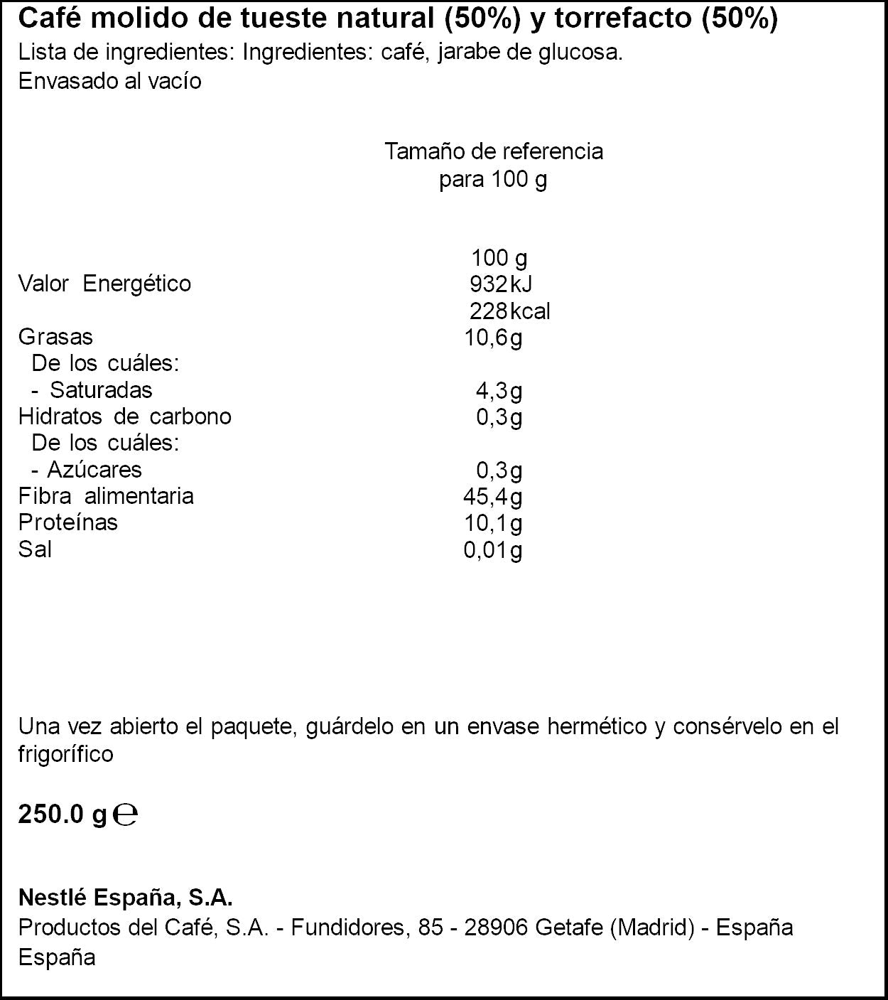 Café molido mezcla 50/50 Estrella 250g