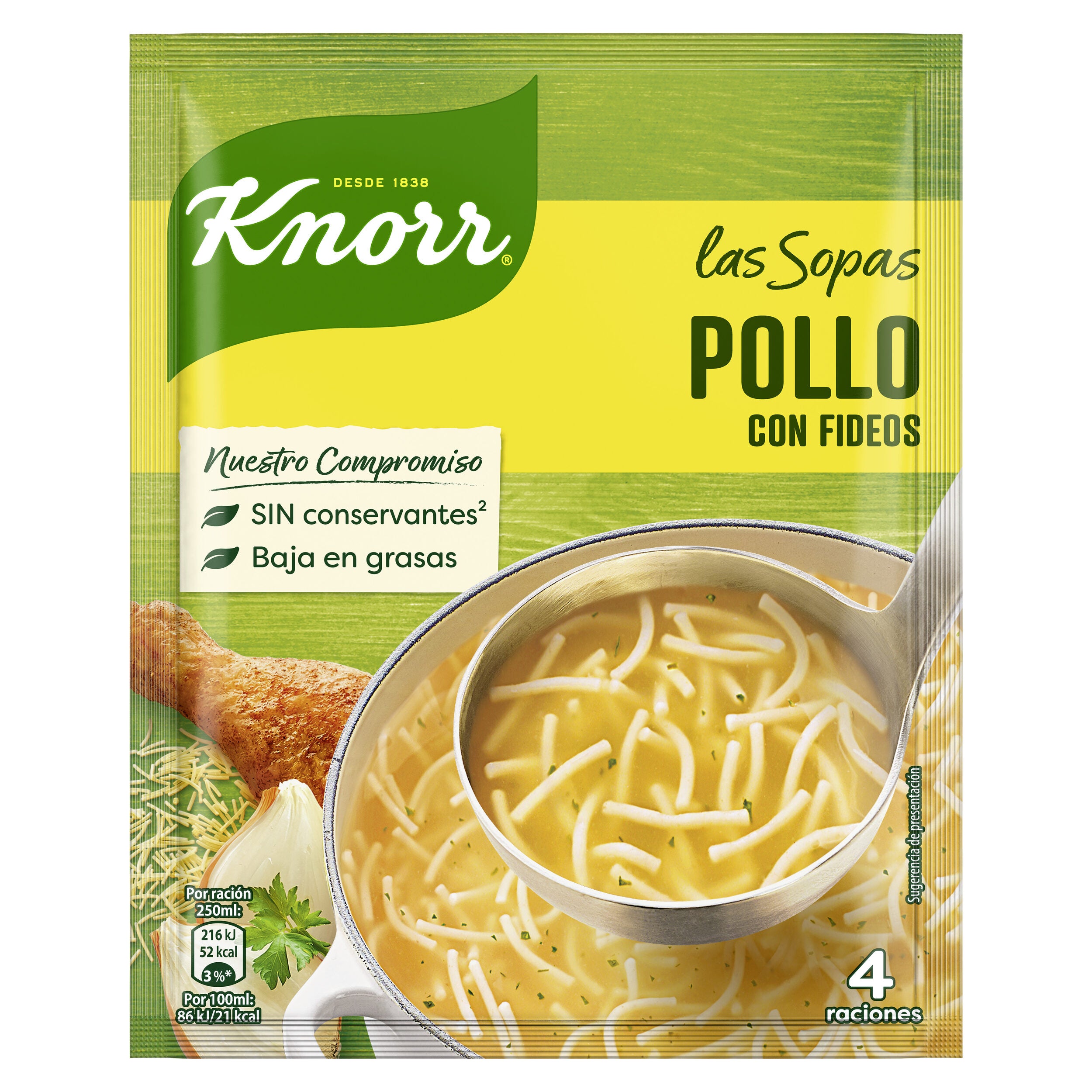 Sopa sobre pollo c/fideos Knorr 63g