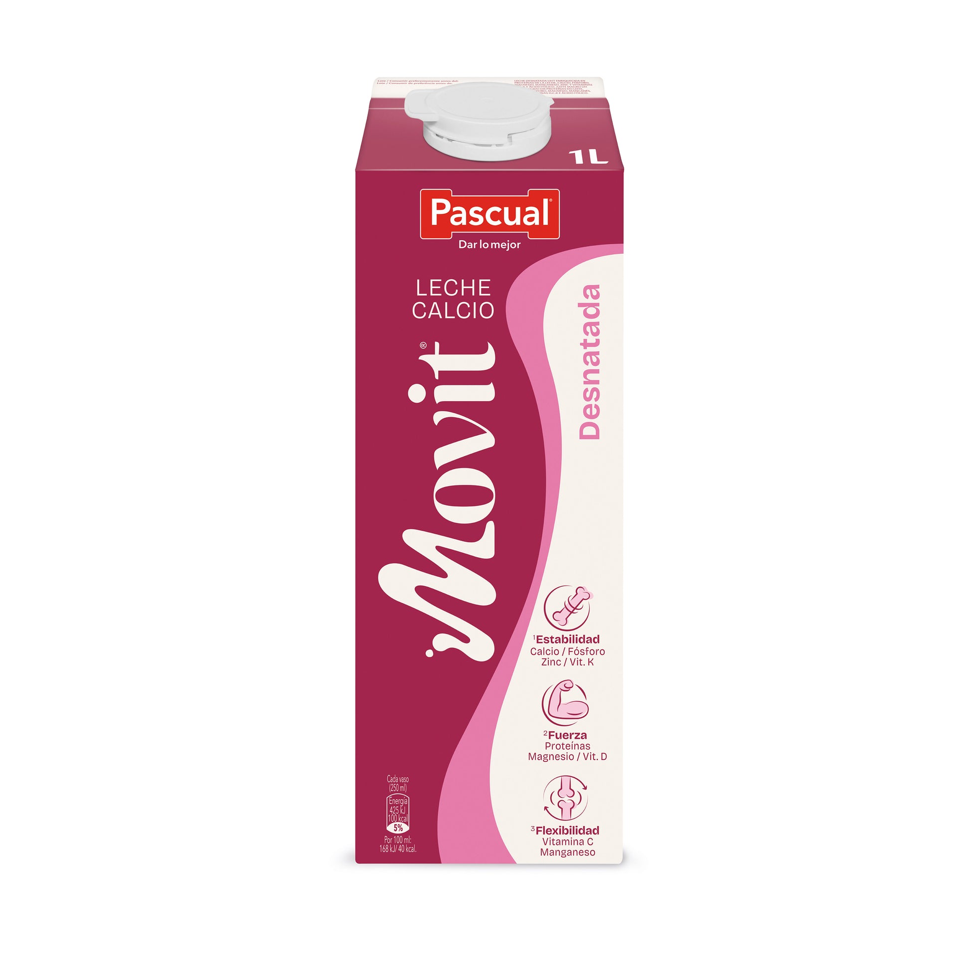 Leche desnatada movit calcio Pascual 1l