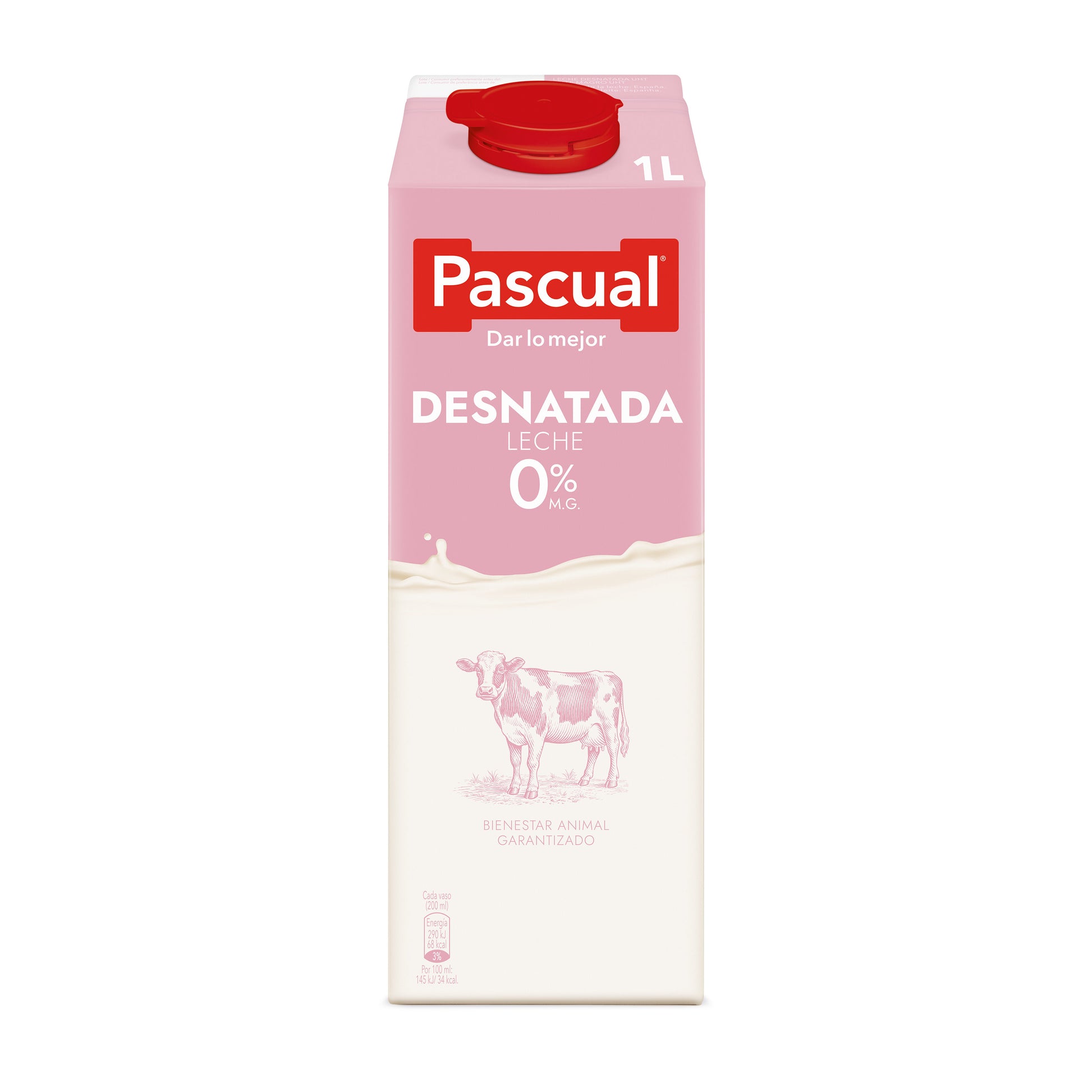 Leche desnatada brick Pascual 1l