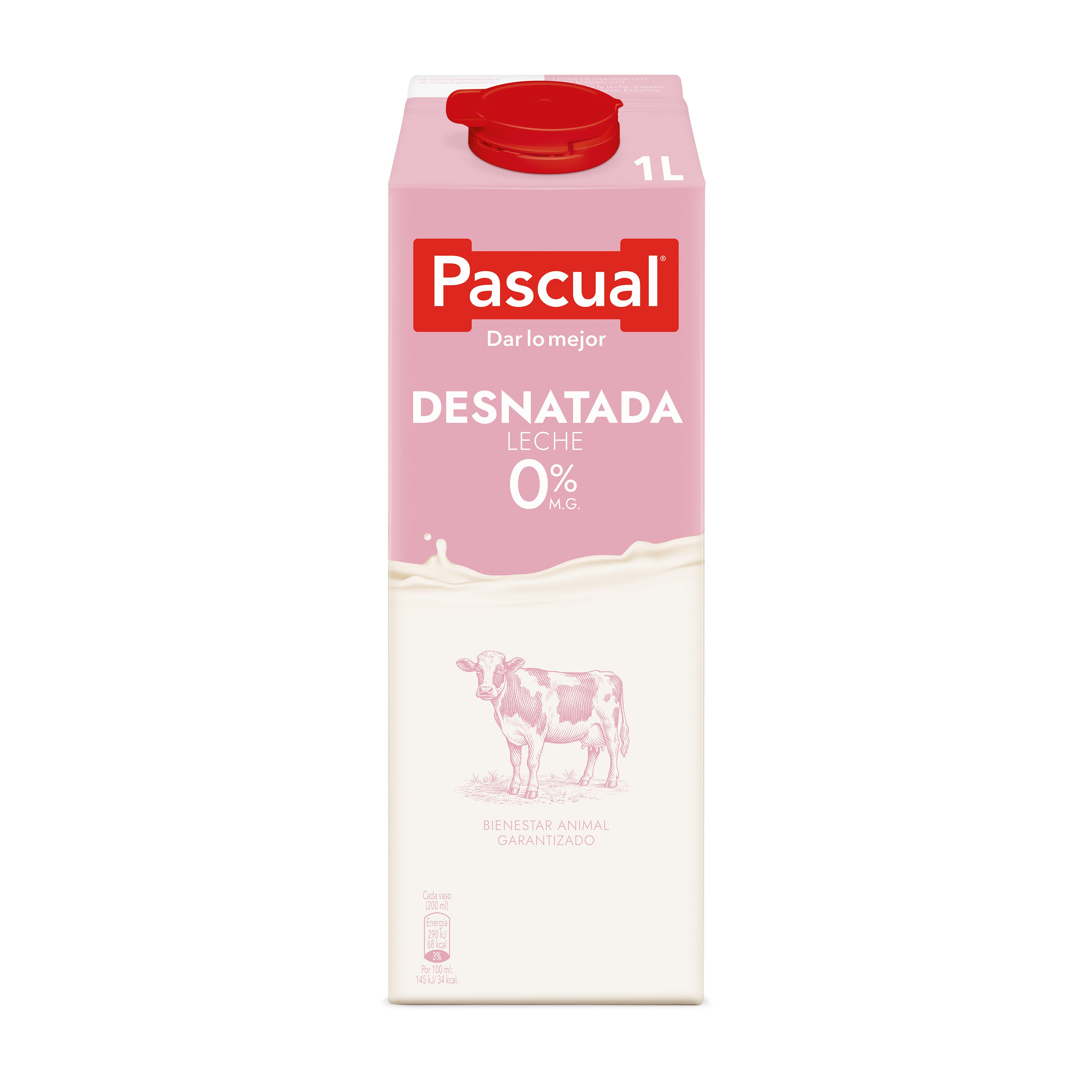 Leche desnatada brick Pascual 1l