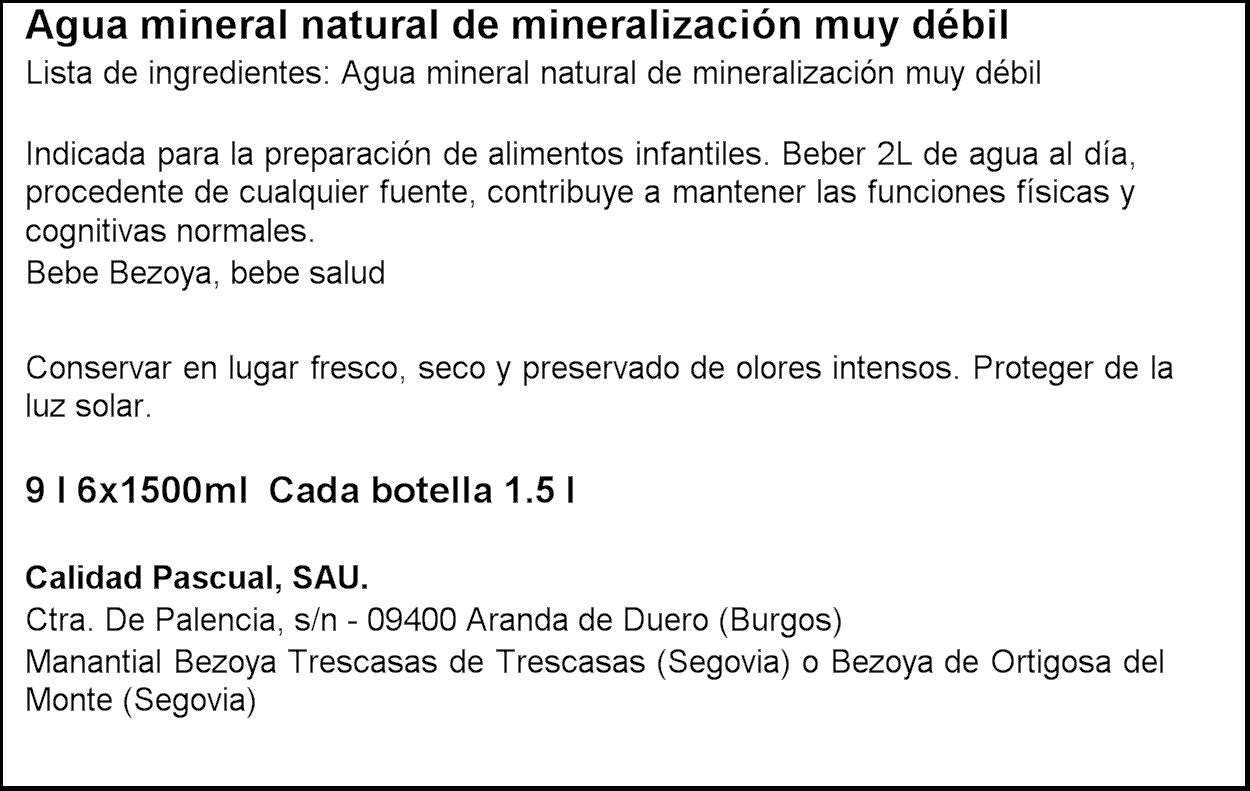 Agua mineral natural Bezoya 1.5l