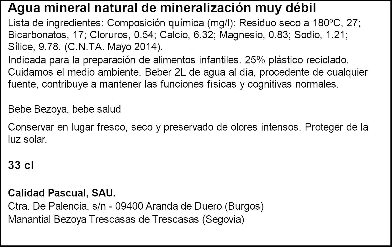 Agua sport Bezoya 330ml