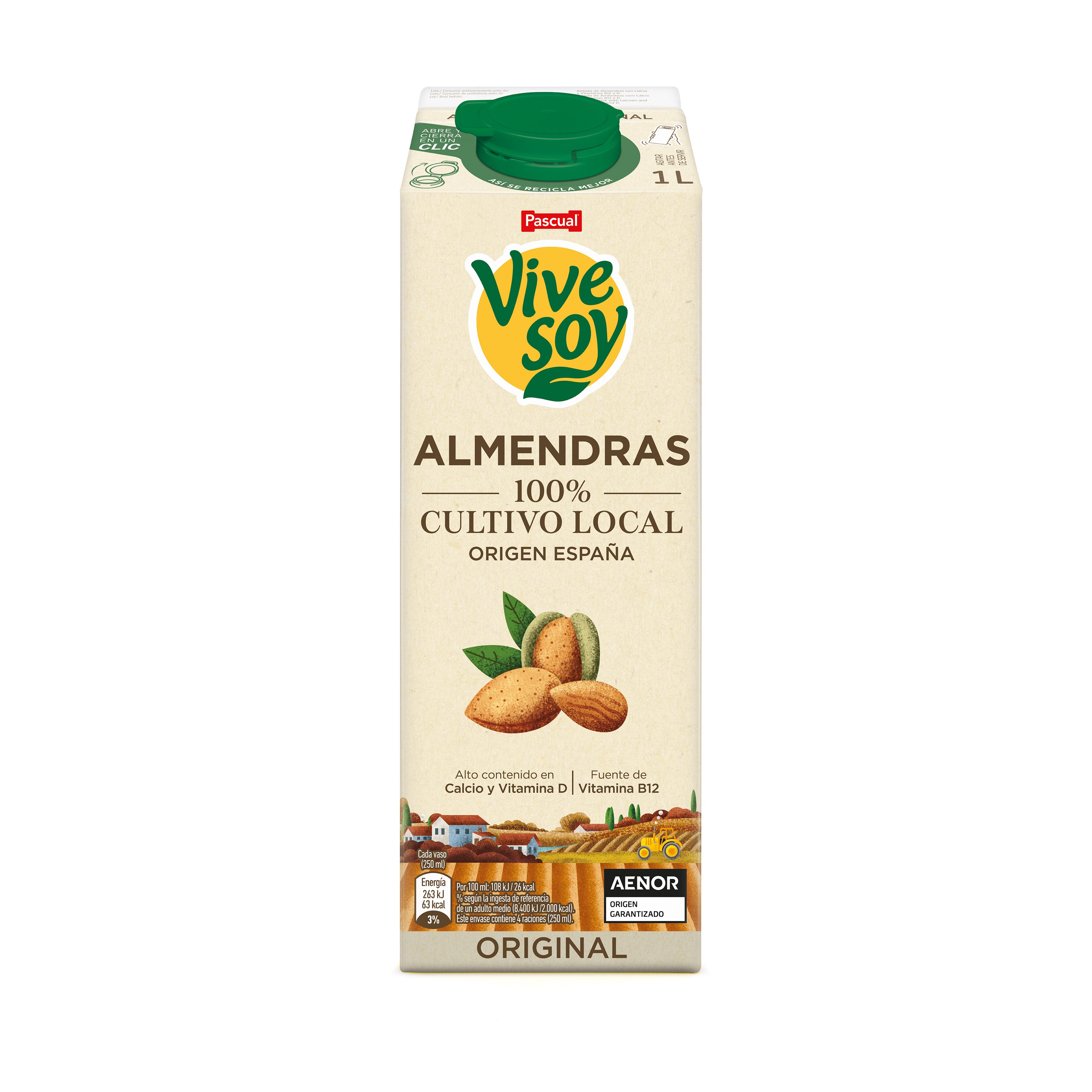 Bebida vegetal soja almendra vidactiva Vivesoy 1l