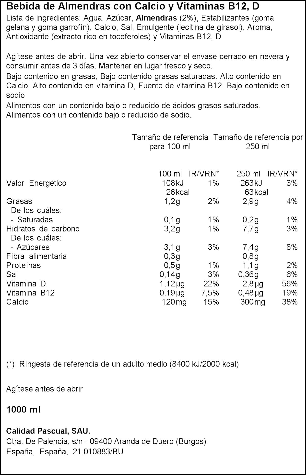 Bebida vegetal soja almendra vidactiva Vivesoy 1l