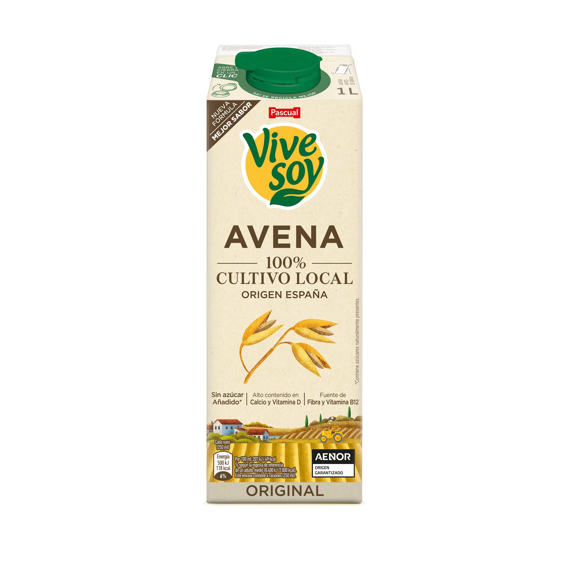 Bebida soja avena Vivesoy 1l