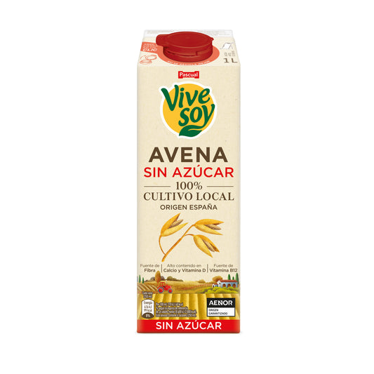 Bebida  vegetal avena sin azucar Vivesoy 1l La Despensa