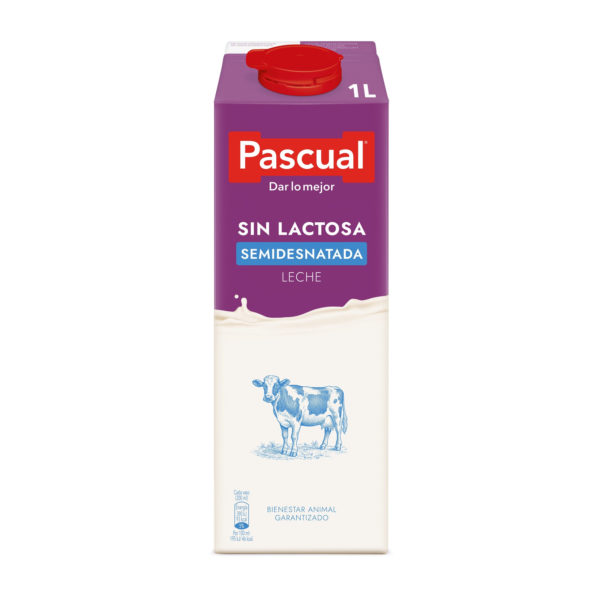 Leche semidesnatada s/lactosa Pascual 1l