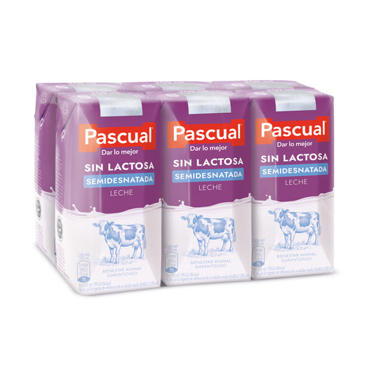 Leche semidesnatada sin lactosa Pascual p6 La Despensa