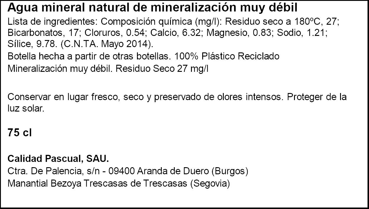 Agua mineral natural sport Bezoya 750ml