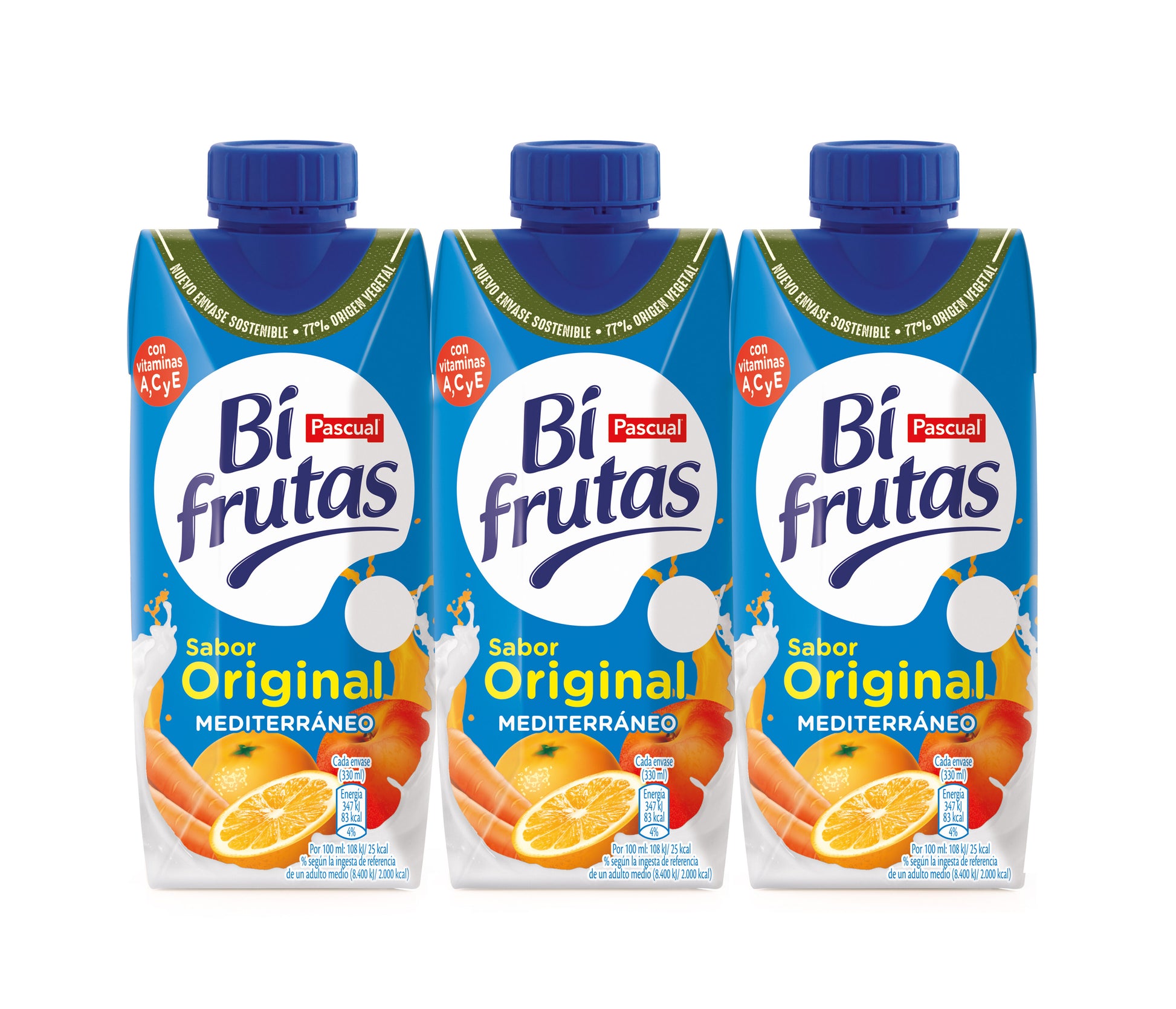 Bebida refresc mixta zumo frut/lech mediterraneo Bifrutas p3 330ml/u
