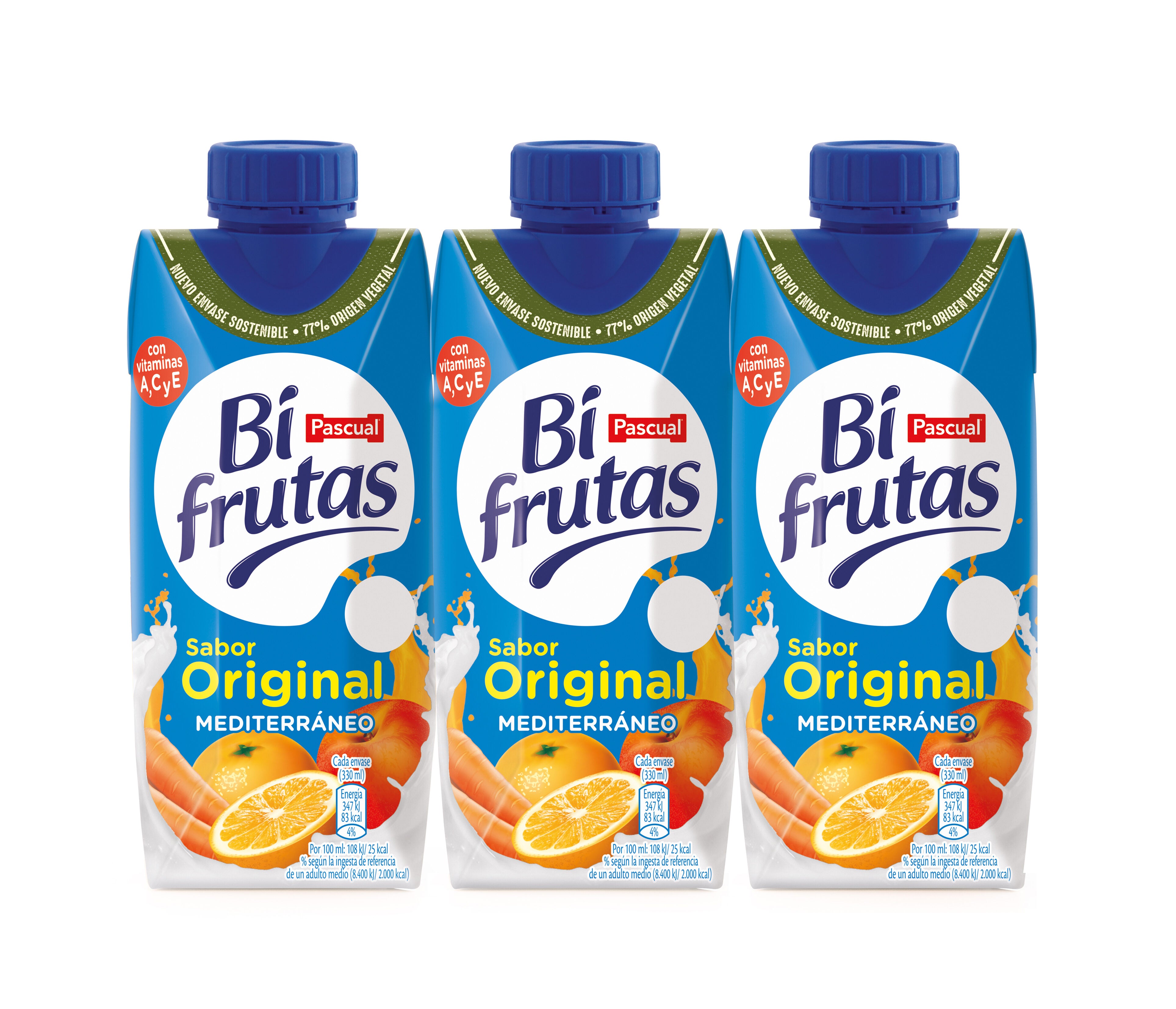 Bebida refresc mixta zumo frut/lech mediterraneo Bifrutas p3 330ml/u