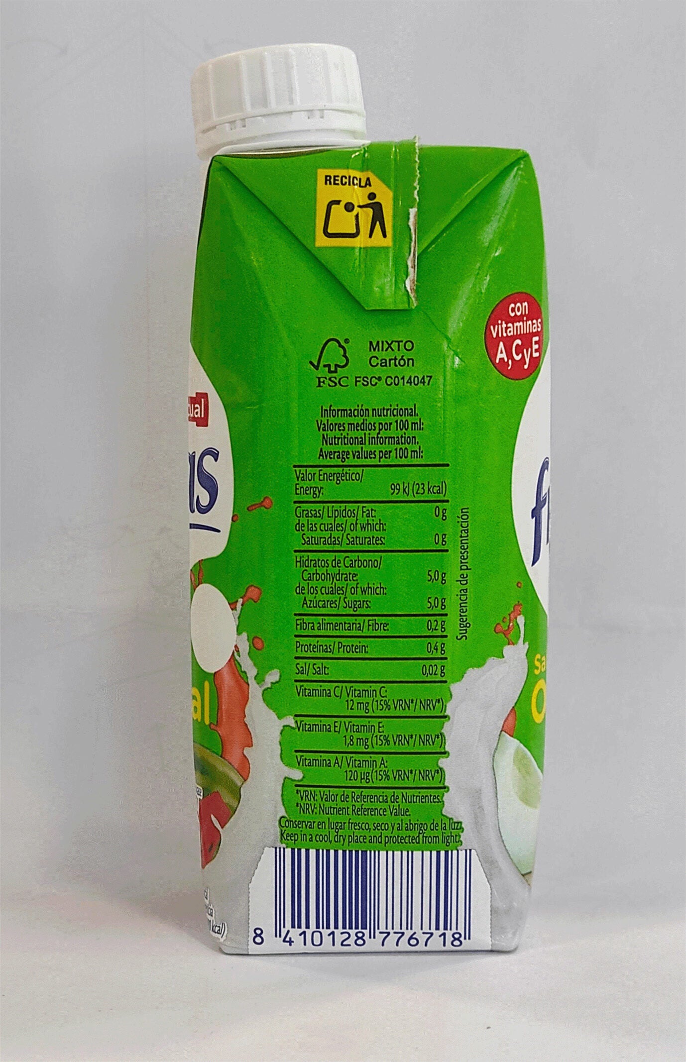 Bebida resfres mixta zumo fruta/leche paraiso Bifrutas p3 330ml/u