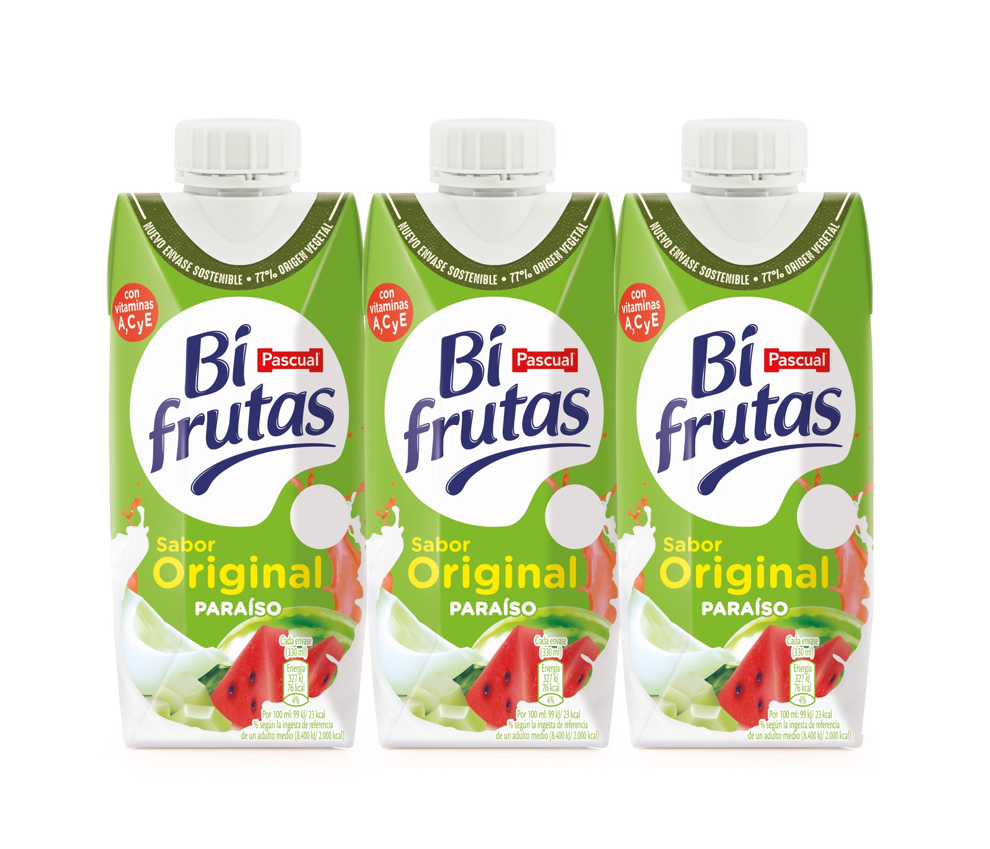 Bebida resfres mixta zumo fruta/leche paraiso Bifrutas p3 330ml/u