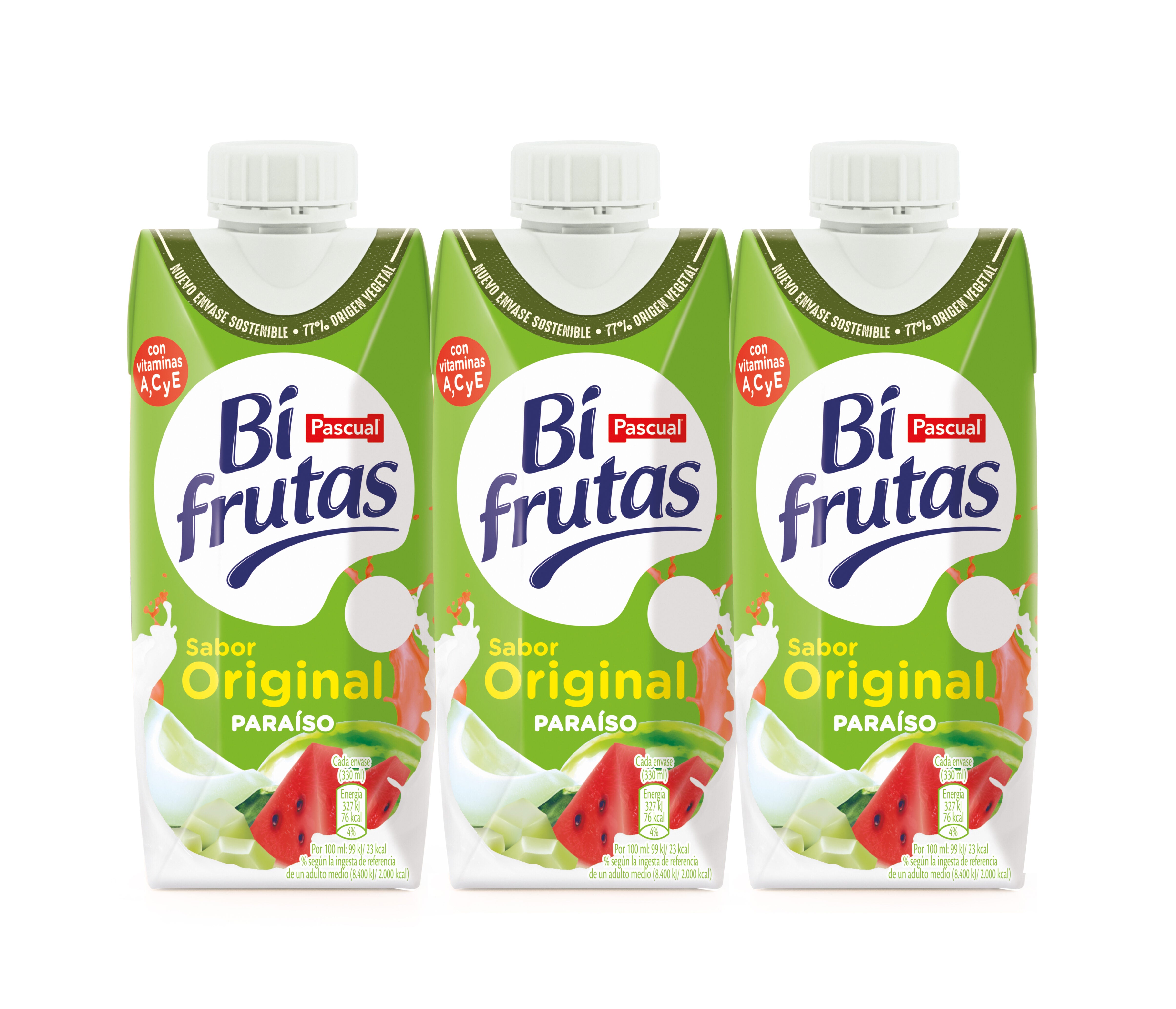 Bebida resfres mixta zumo fruta/leche paraiso Bifrutas p3 330ml/u