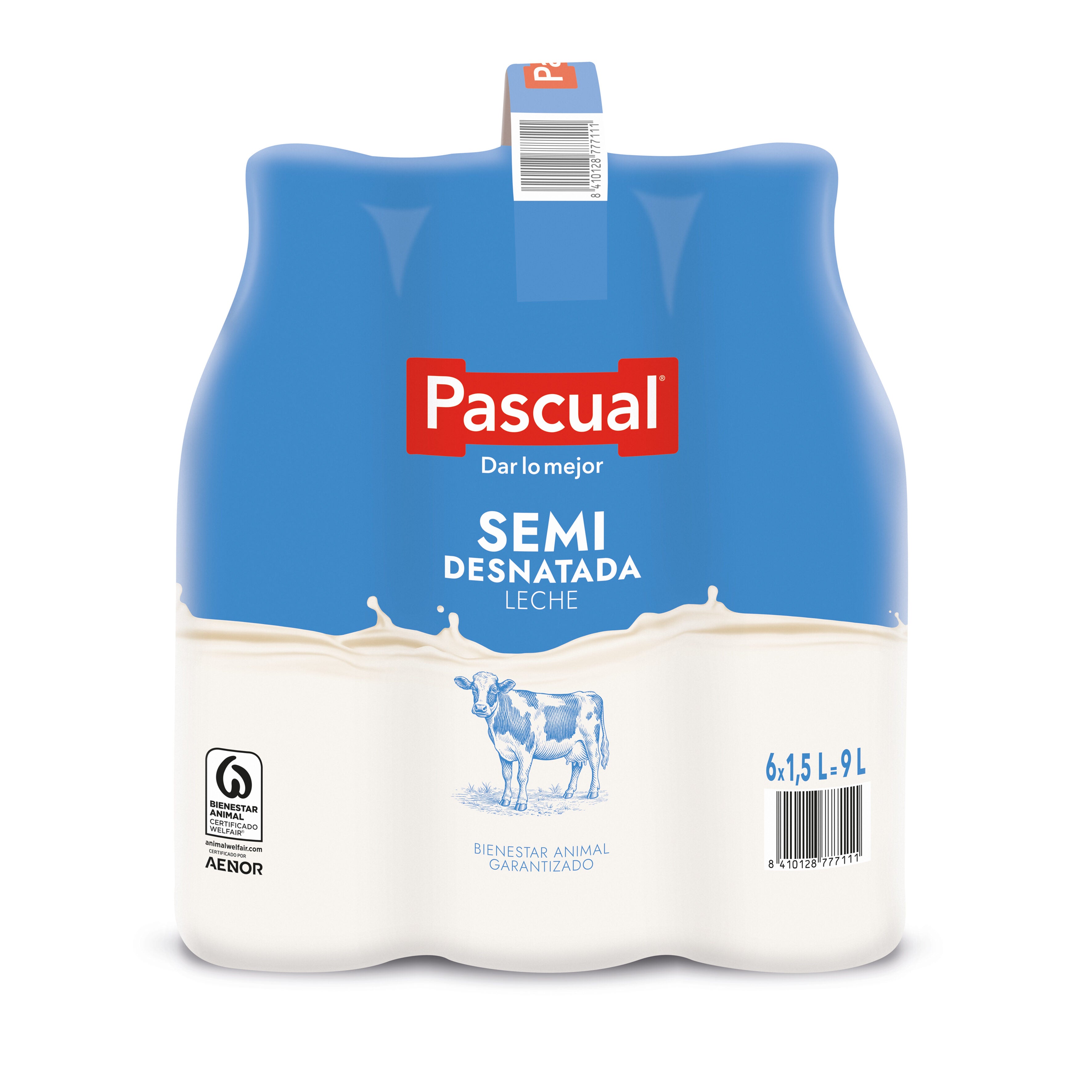 Leche semidesnatada botella Pascual 1.5l