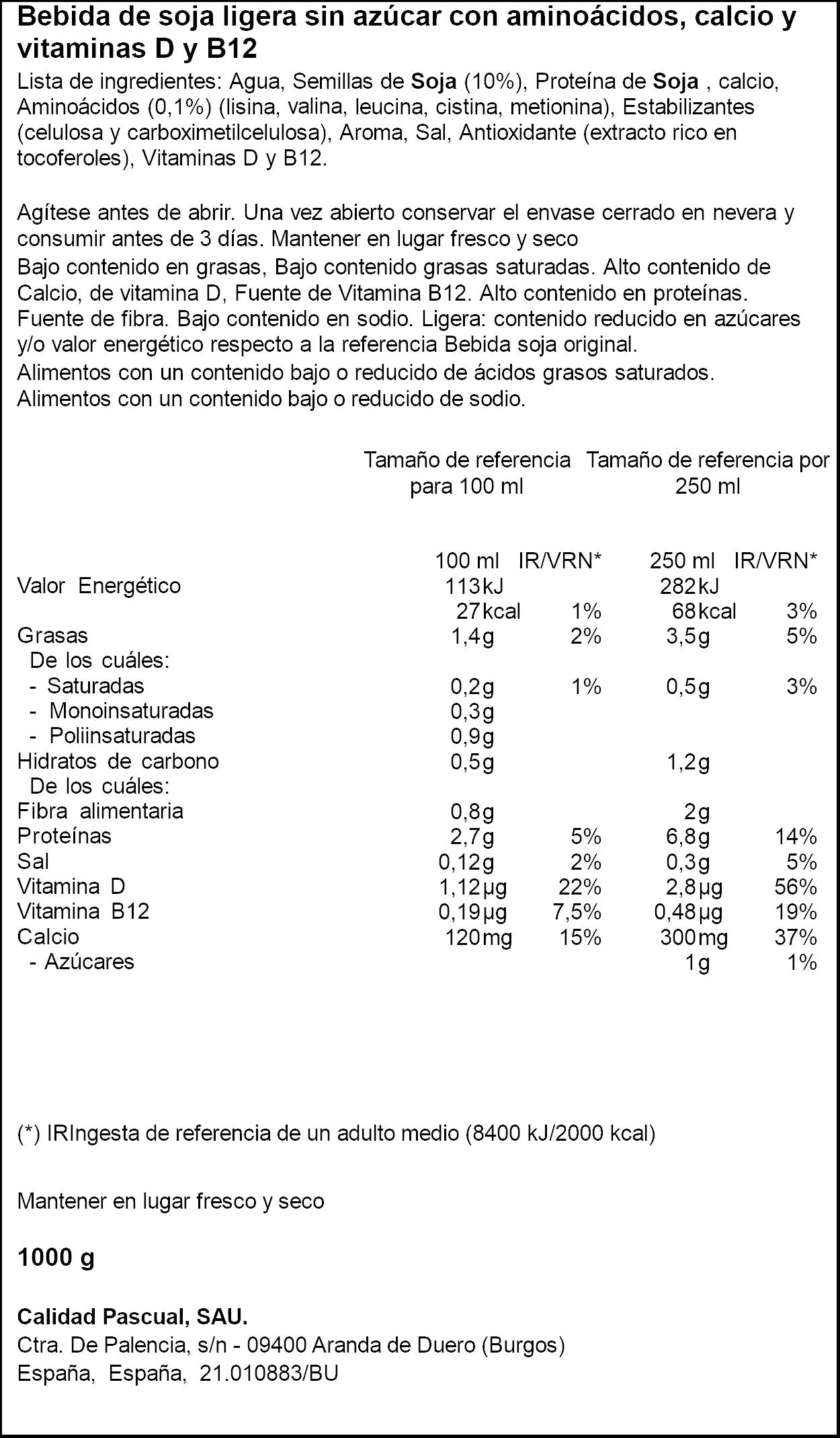 Bebida vegetal  soja plus s/azucar Vivesoy 1l