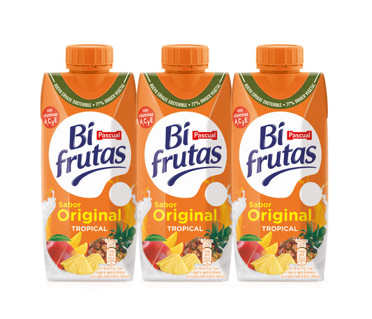 Bebida refresc mixta zumo frut/lech tropical Bifrutas Pascual p3 330ml/u La Despensa