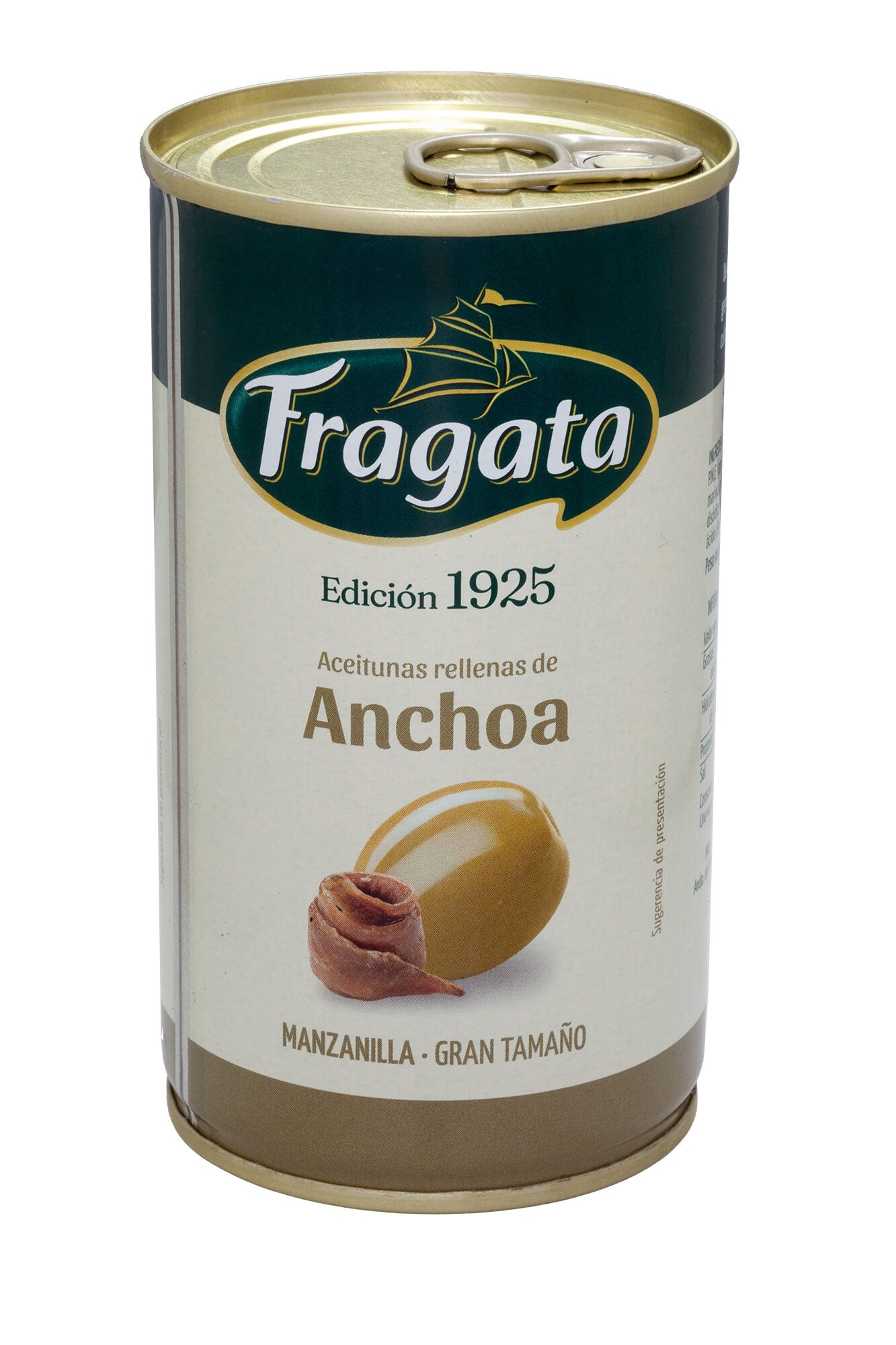 Aceituna manzanilla rellena anchoa gigantes Fragata 150g escurr