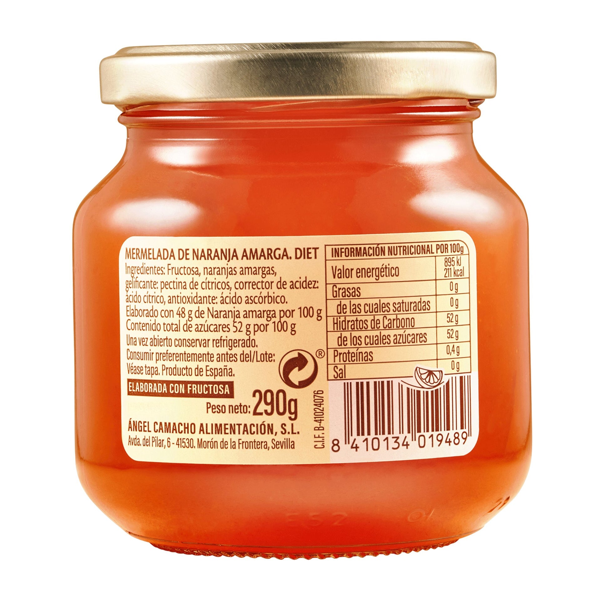 Mermelada diet naranja amarga La Vieja fábrica 290g