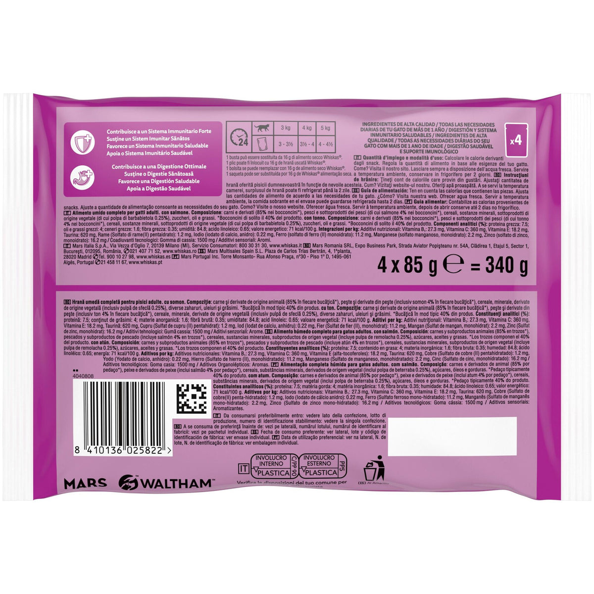 Comida húmeda gato pesc pouch core Whiskas p4 85g/u