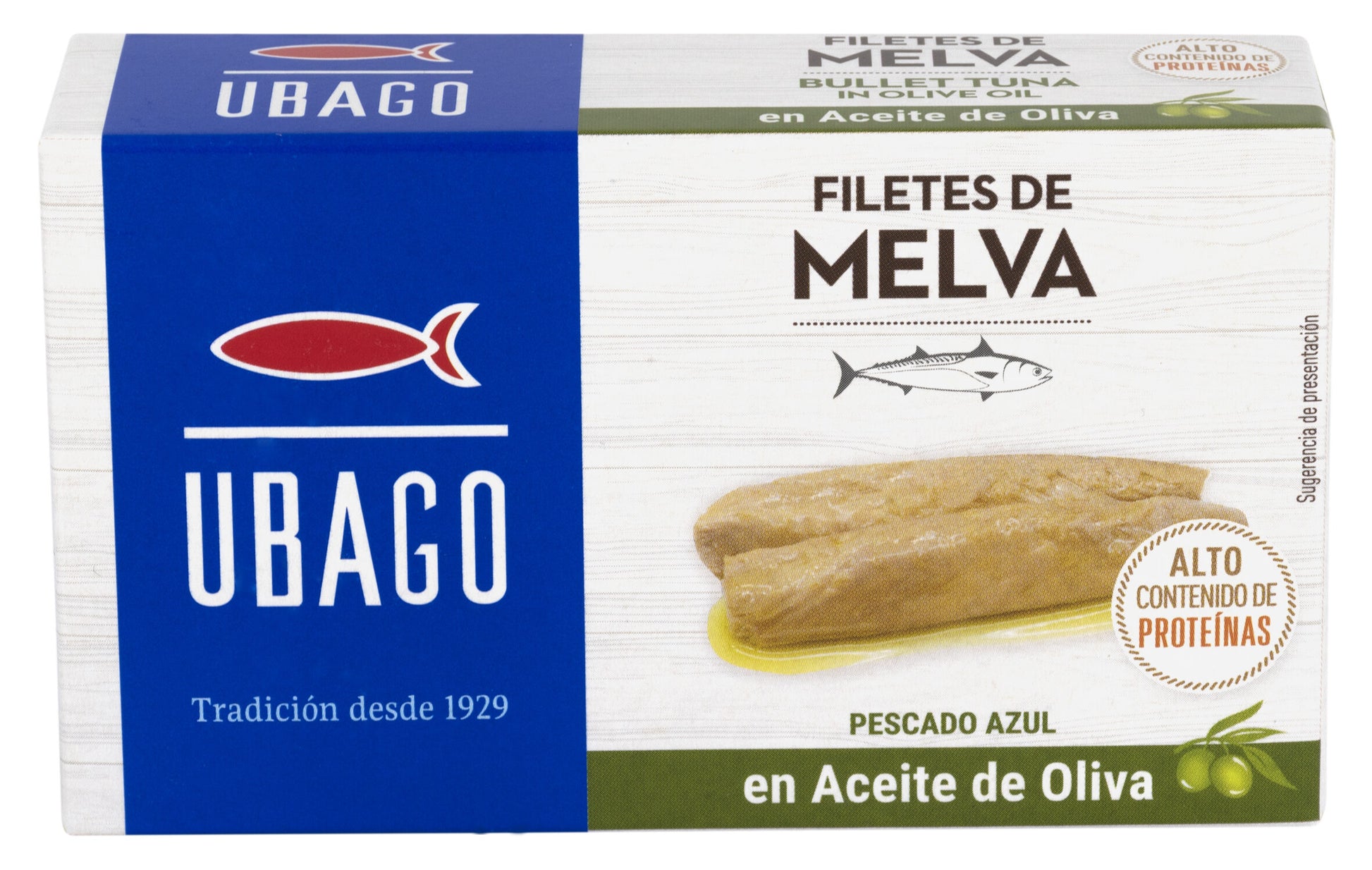 Filete melva aceite oliva lata rr125 Ubago 85g escurr