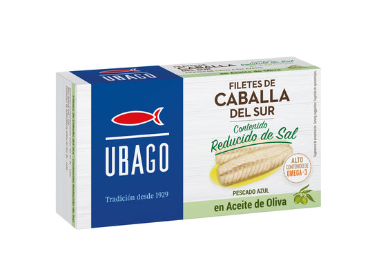 Filete caballa b/sal aceite oliva lata Ubago 85g escurr La Despensa