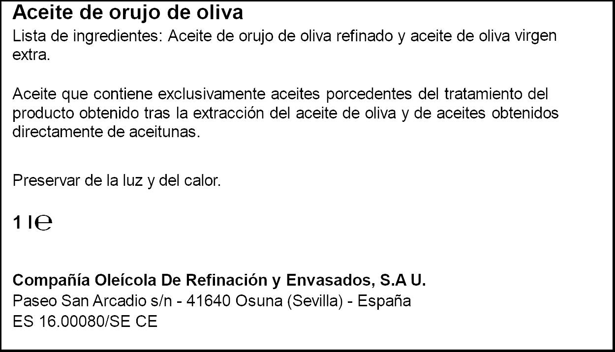 Aceite orujo de oliva Capicua 1l