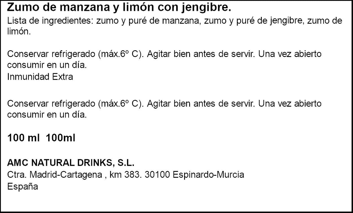 Shot jengibre/limón Vianature 100ml
